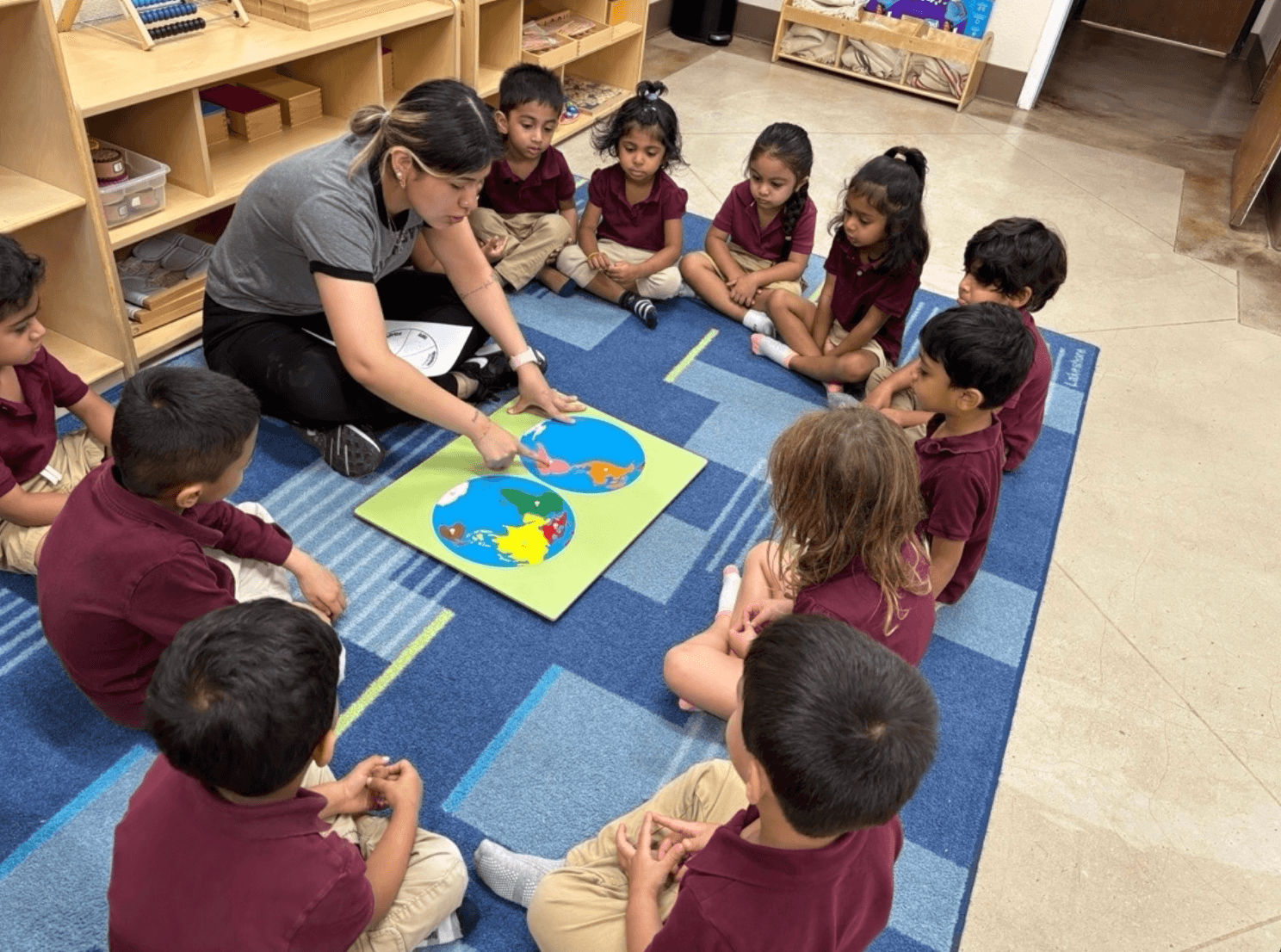 Children working on puzzles and activities