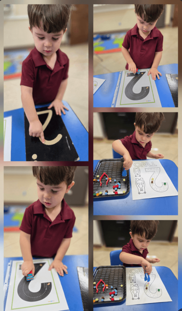 Children working with learning materials